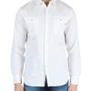 Uomo REPLAY | Camicia In Cotone Con Placca Logo Bianco