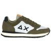 Uomo SUN68 | Sneakers In Pelle E Tessuto Tom Color Verde Militare