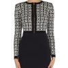 Donna ELISABETTA FRANCHI | Cardigan Cropped Jacquard Bianco/Nero