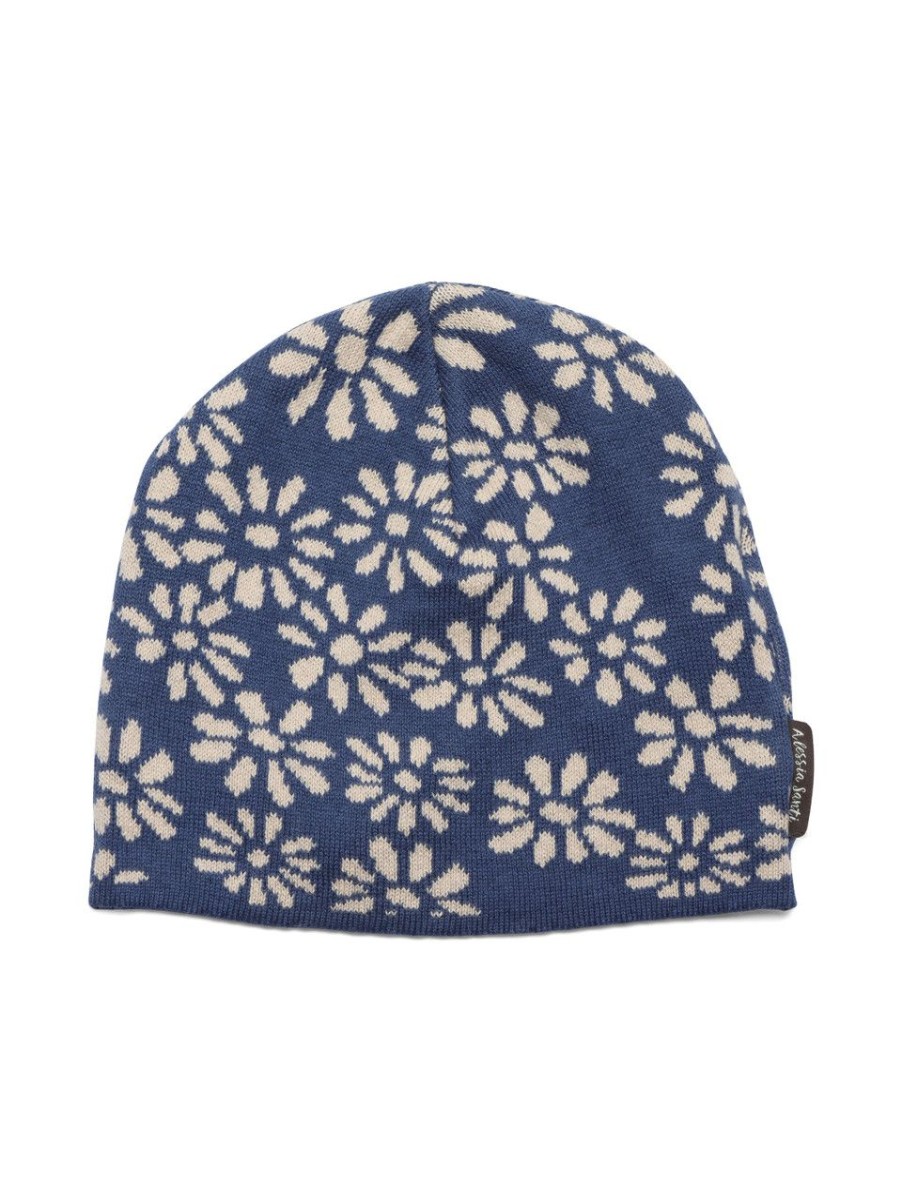 Donna ALESSIA SANTI | Cappello In Misto Lana Con Motivo Floreale Blu