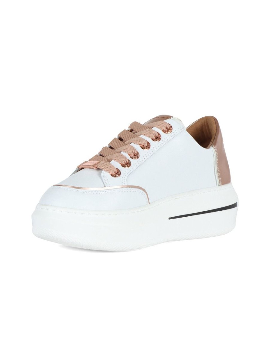 Donna ALEXANDER SMITH | Sneakers In Pelle Lancaster Con Scritta Logo Bianco