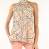 Donna SFIZIO | Top In Seta E Viscosa Con Stampa All Over Beige