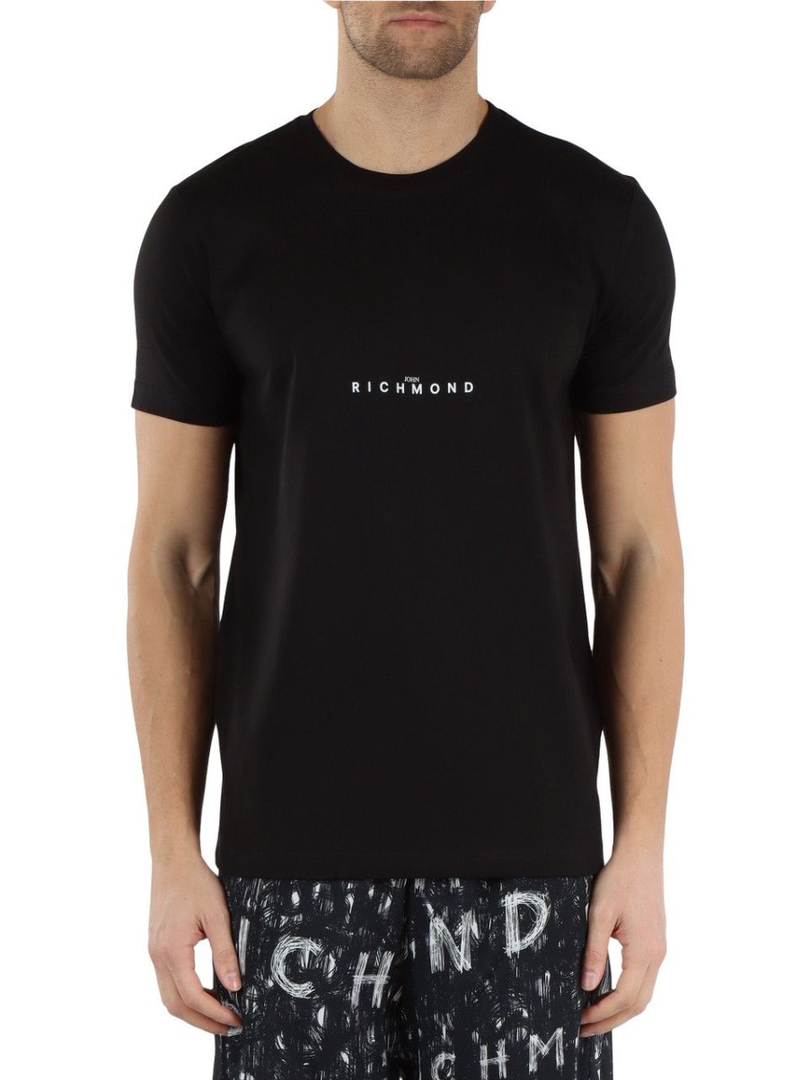 Uomo RICHMOND | T-Shirt In Cotone Con Scritta Logo Nero