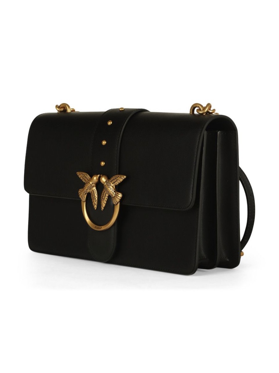 Donna PINKO | Borsa A Tracolla In Pelle Love One Classic Cl. Oro