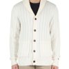 Uomo TOMMY HILFIGER | Cardigan In Cotone Con Revers A Scialle Panna