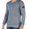 Uomo PEUTEREY | Maglia In Lana A Trecce Ocra Acd Blu Chiaro