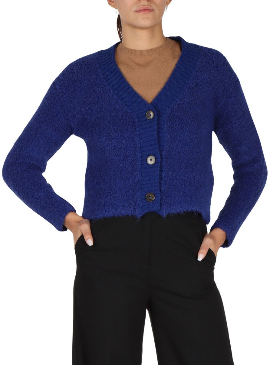 Donna EMME MARELLA | Cardigan Effetto Boucle Elea Bluette