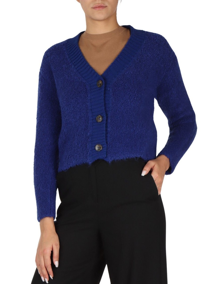 Donna EMME MARELLA | Cardigan Effetto Boucle Elea Bluette