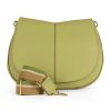 Donna GIANNI CHIARINI | Borsa A Spalla Helena Round In Pelle Grana Dollaro Verde Chiaro