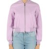 Donna PEUTEREY | Bomber In Pelle Choisya Leather Acc Viola Chiaro