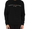 Uomo TOMMY HILFIGER | Felpa Girocollo In Misto Cotone Nero