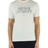 Uomo ARMANI EXCHANGE | T-Shirt Regular Fit In Cotone Con Scritta Logo A Rilievo Panna