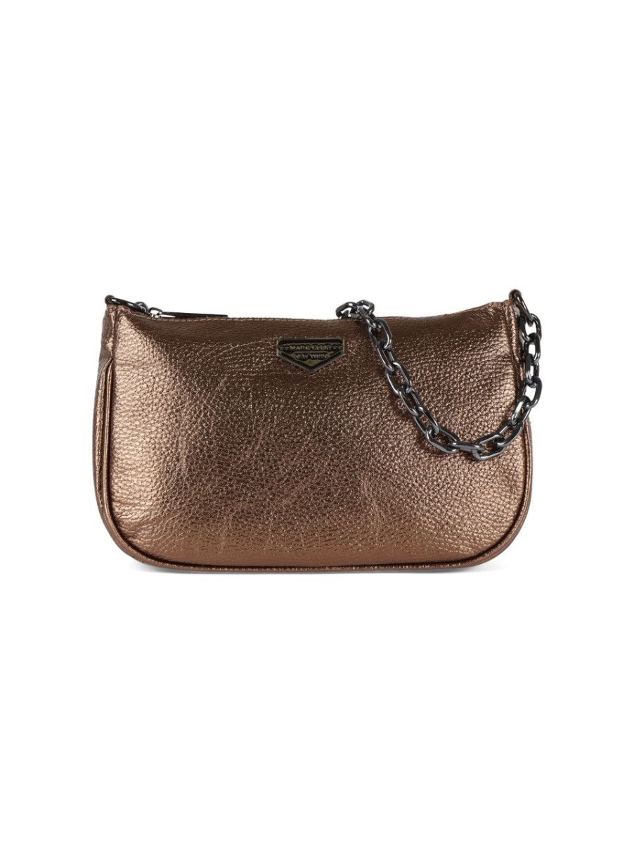 Donna MARC ELLIS | Borsa A Spalla In Pelle Martellata Lolita Do Bronzo