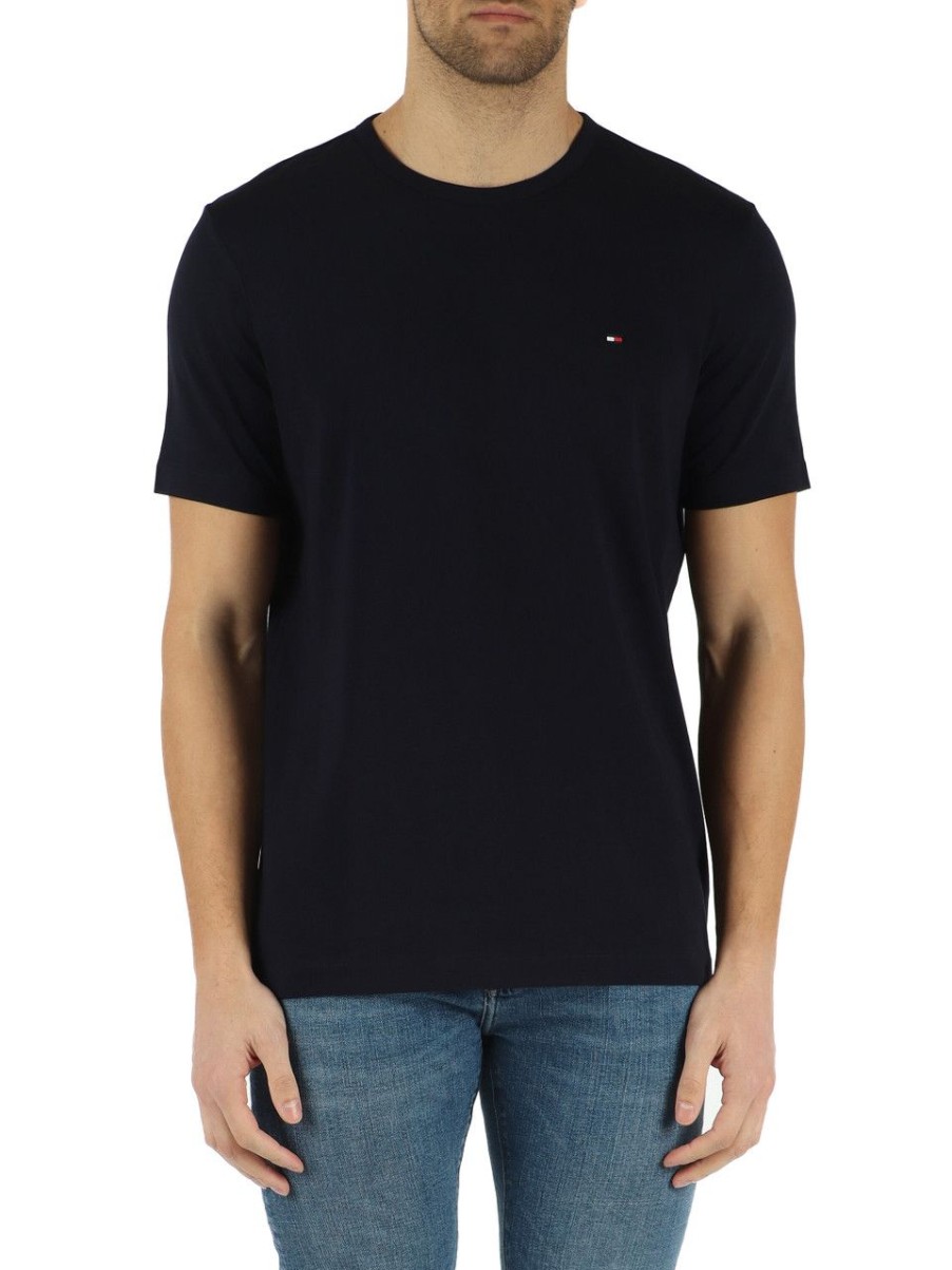 Uomo TOMMY HILFIGER | T-Shirt Thflax 1985 In Cotone Blu Scuro