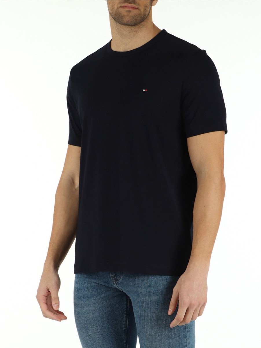 Uomo TOMMY HILFIGER | T-Shirt Thflax 1985 In Cotone Blu Scuro