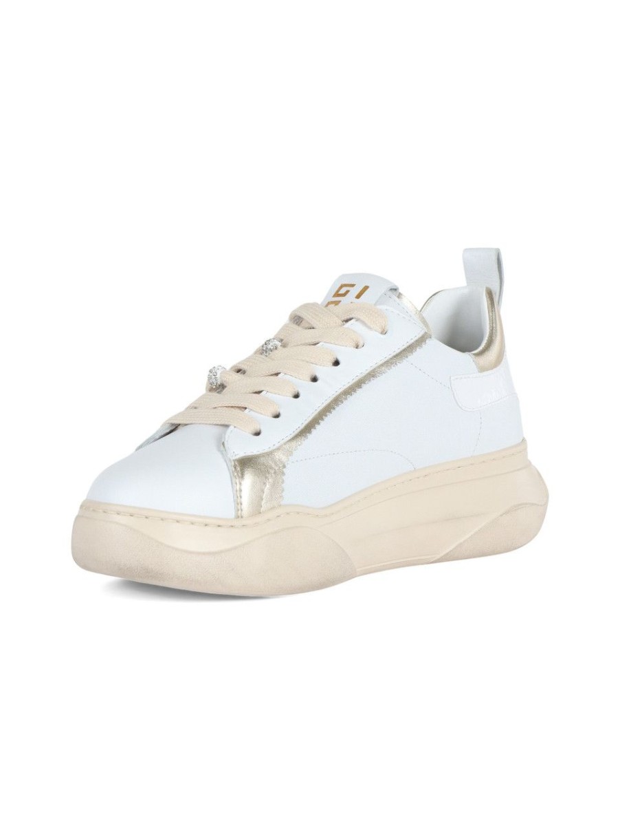 Donna GIO+ | Sneakers In Pelle Giada63V Con Glitter Oro