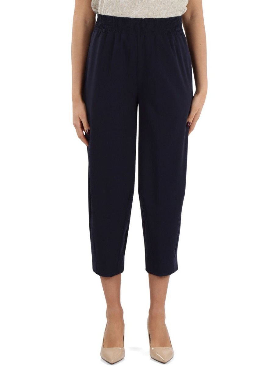 Donna ALESSIA SANTI | Pantalone In Misto Viscosa Adele Blu Scuro