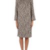 Donna ELENA MIRÒ | Abito In Cady Con Stampa Animalier Beige