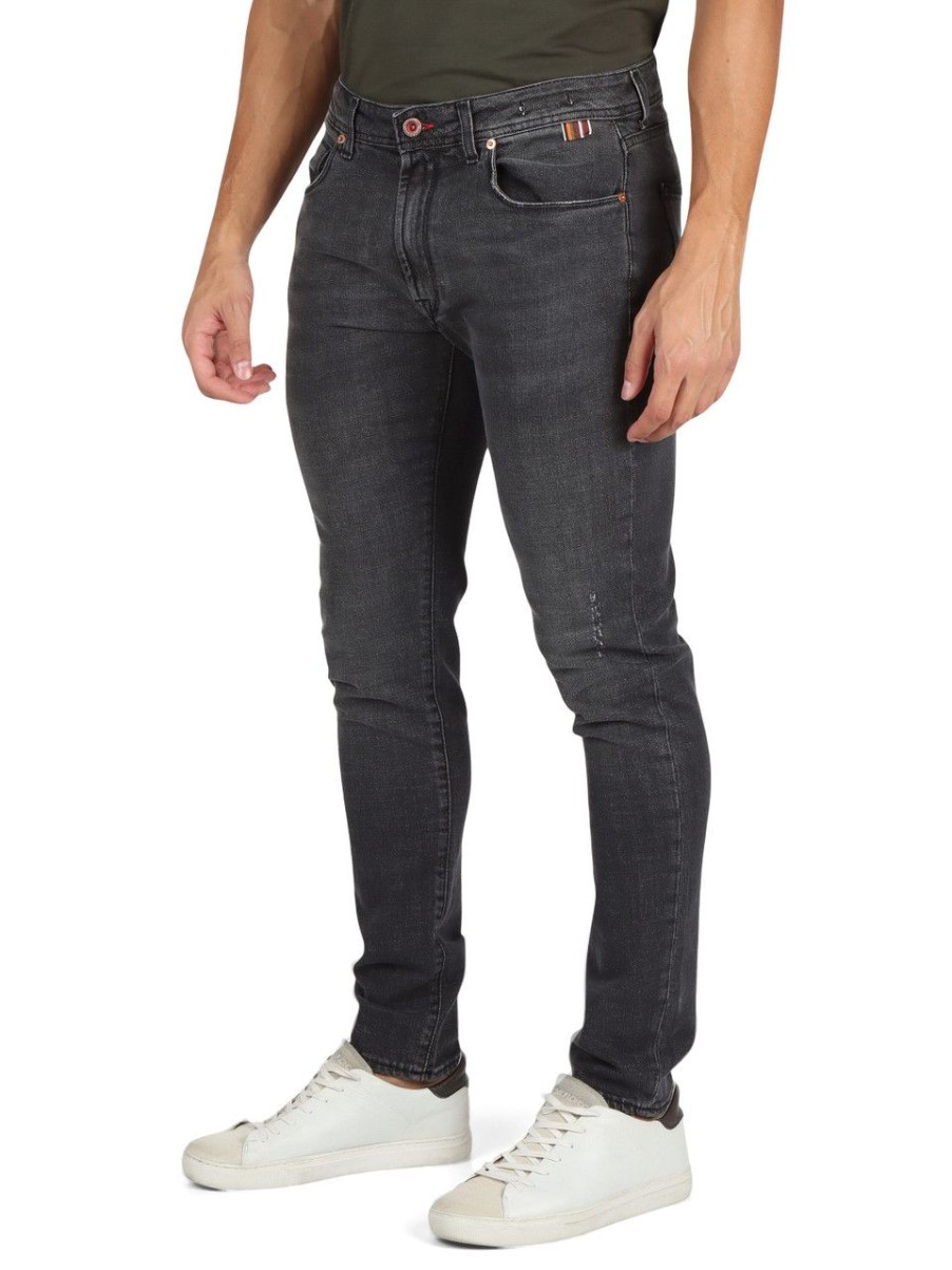 Uomo QB24 | Pantaloni Jeans Cinque Tasche Carro Slim Fit Grigio Scuro