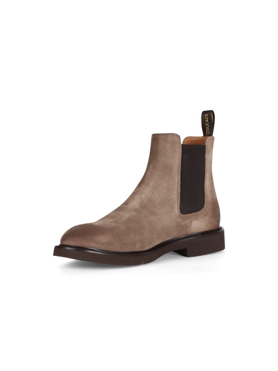 Uomo DOUCAL'S | Stivaletti Chelsea In Suede Tortora