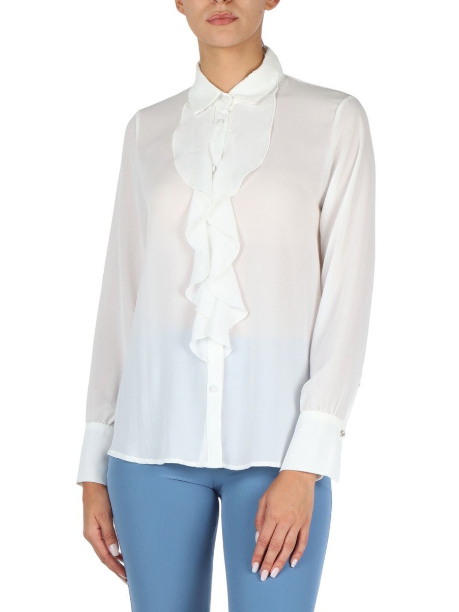 Donna MARKUP | Camicia Con Rouches Bianco