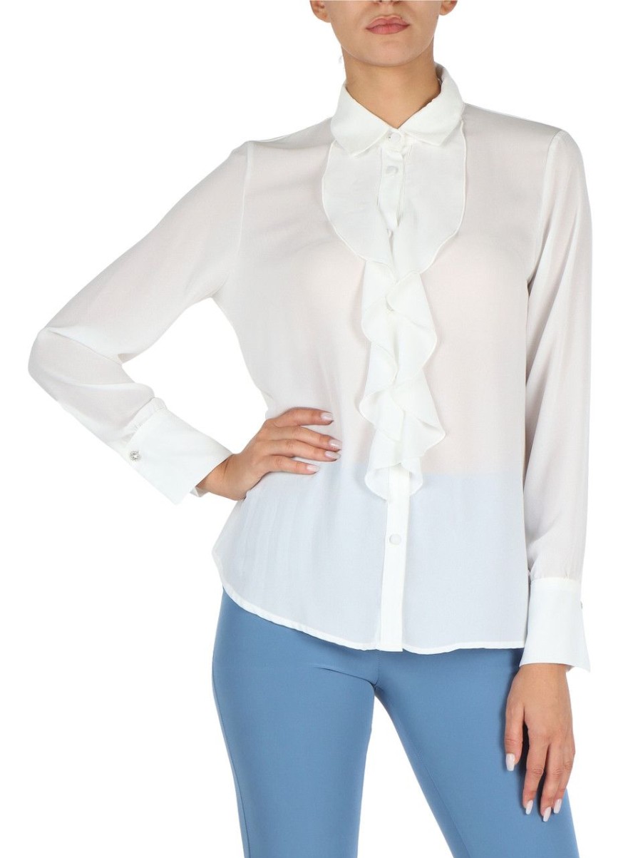 Donna MARKUP | Camicia Con Rouches Bianco