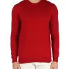 Uomo FAMA | Luxury: Maglia Girocollo In Lana Vergine Merino Extrafine Rosso