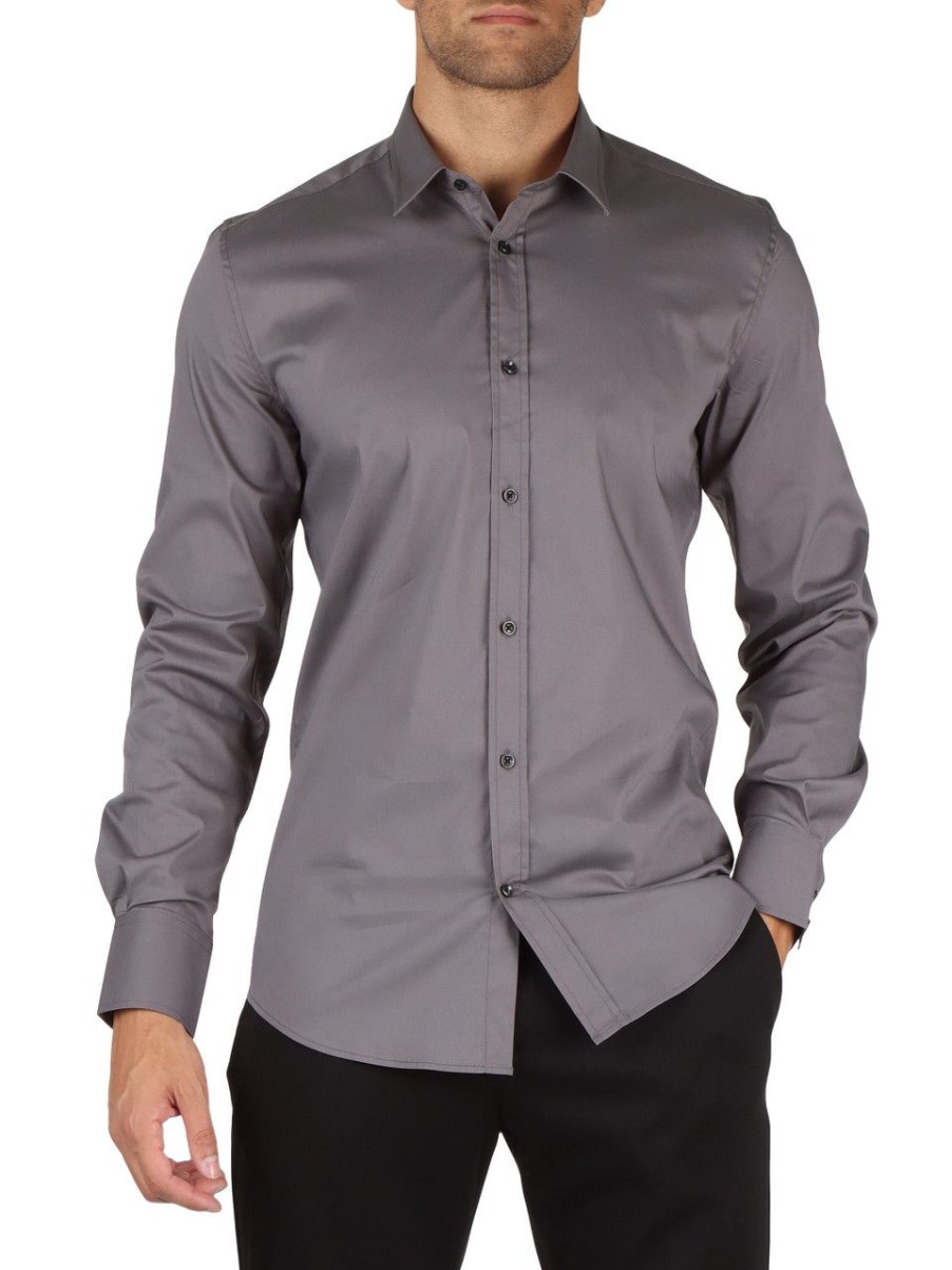 Uomo ANTONY MORATO | Camicia In Misto Cotone Milano Super Slim Fit Grigio