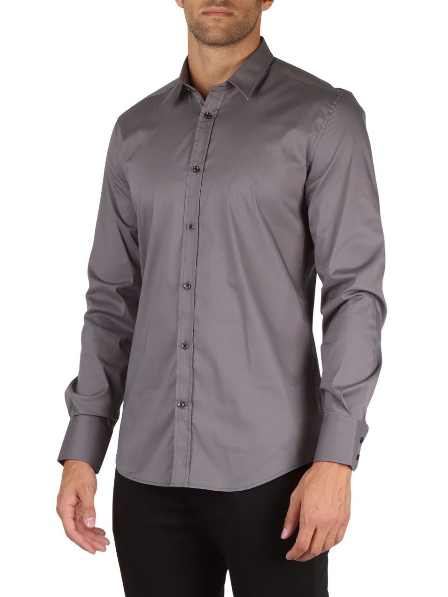 Uomo ANTONY MORATO | Camicia In Misto Cotone Milano Super Slim Fit Grigio