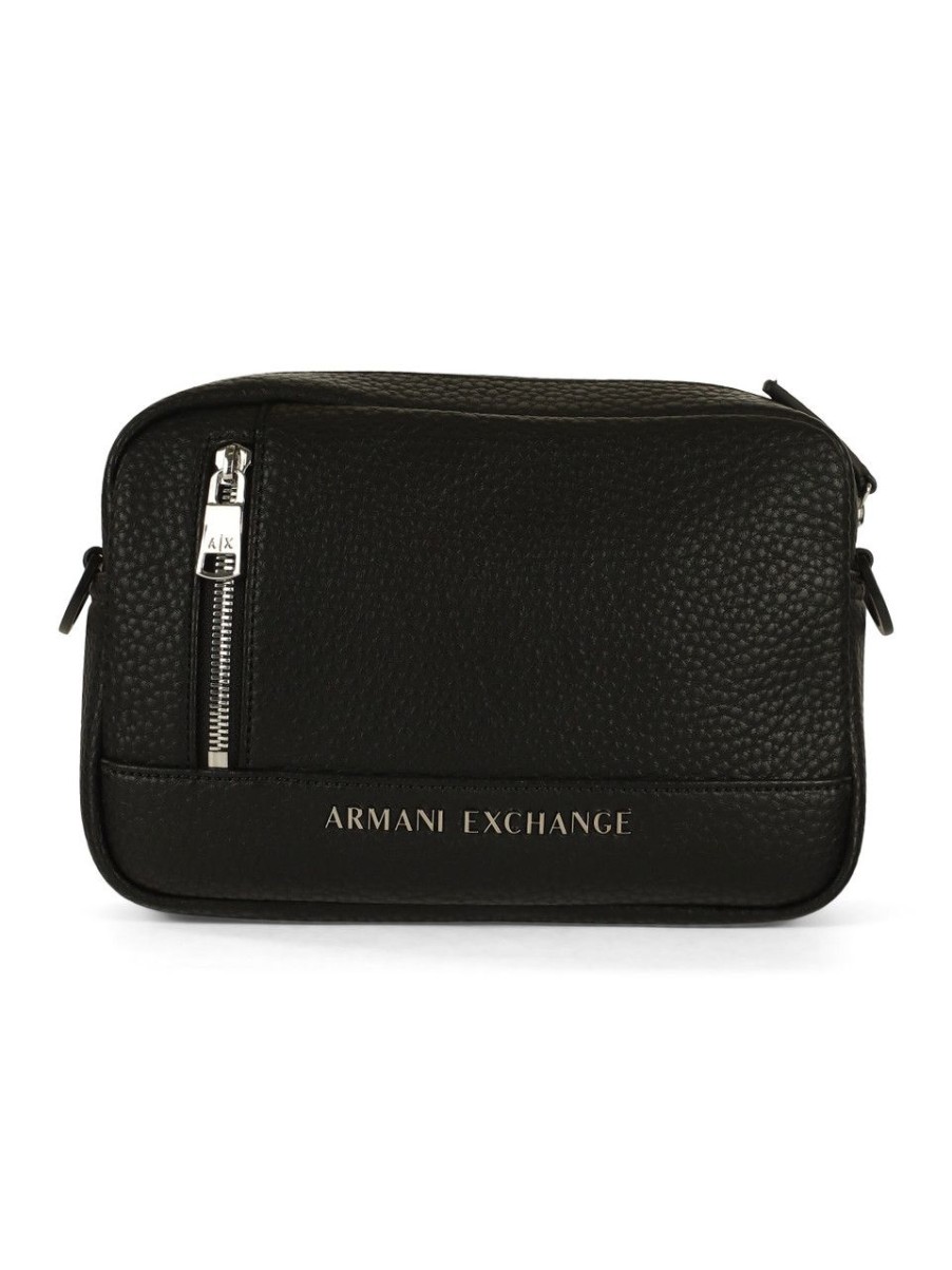 Uomo ARMANI EXCHANGE | Borsa A Tracolla Effetto Martellato Nero