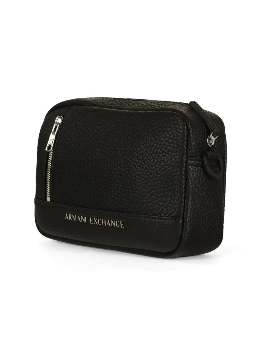 Uomo ARMANI EXCHANGE | Borsa A Tracolla Effetto Martellato Nero