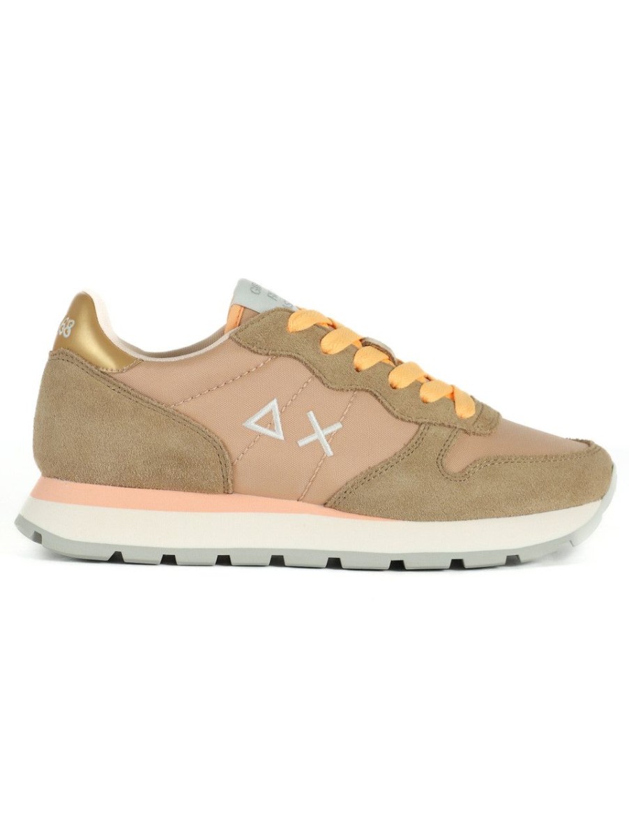 Donna SUN68 | Sneakers In Pelle E Tessuto Ally Solid Nylon Beige