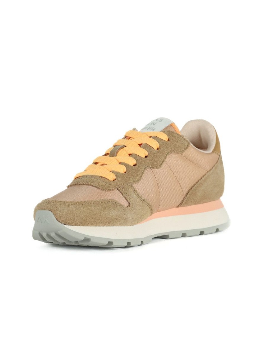 Donna SUN68 | Sneakers In Pelle E Tessuto Ally Solid Nylon Beige