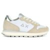 Donna SUN68 | Sneakers In Pelle E Tessuto Ally Gold Silver Bianco