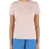 Donna TOMMY HILFIGER | T-Shirt In Cotone Stretch Con Scritta Logo Rosa