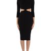 Donna ELISABETTA FRANCHI | Abito In Misto Viscosa A Costine Con Dettaglio Cut-Out Nero