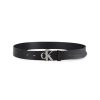 Donna CALVIN KLEIN JEANS | Cintura In Pelle Con Fibbia Logo Nero