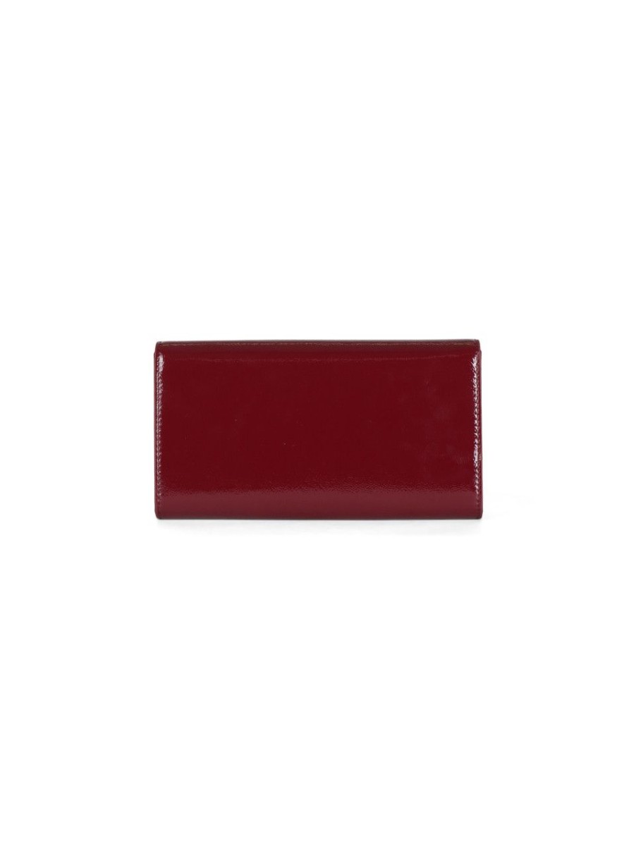 Donna TRUSSARDI | Portafoglio Ivy Continental Con Placca Logo Bordeaux