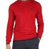 Uomo FRED MELLO | Maglia Girocollo In Cotone E Lana Con Inserti A Contrasto Rosso