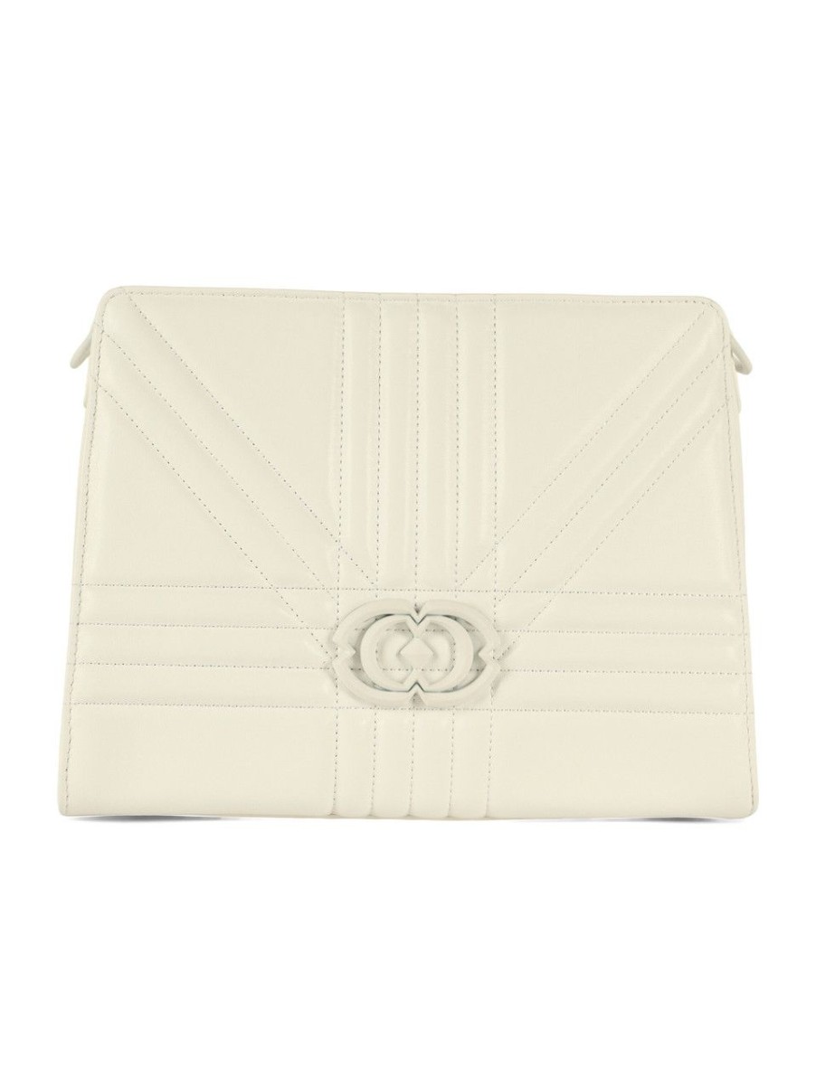 Donna LA CARRIE | Borsa A Mano In Pelle Grate Medium Bianco