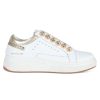 Donna EMANUELLE VEE | Sneakers In Pelle July Strass Bianco