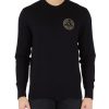 Uomo VERSACE JEANS COUTURE | Maglia Girocollo In Cotone E Cashmere Nero