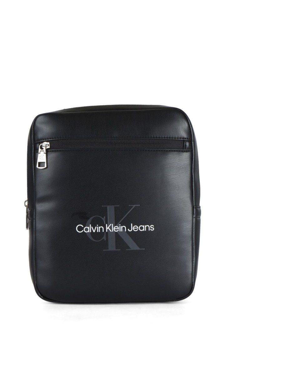 Uomo CALVIN KLEIN JEANS | Borsa Reporter Con Scritta Logo Frontale Nero