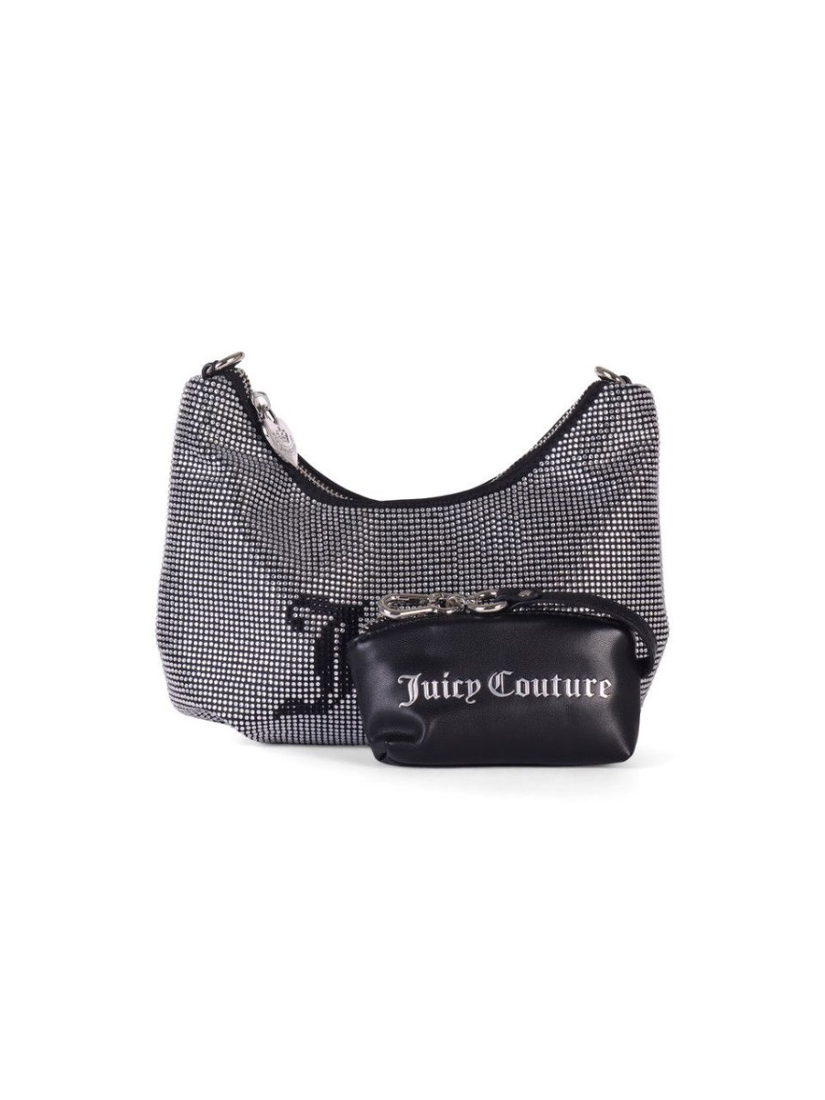 Donna JUICY COUTURE | Borsa Hobo Hazel Small Con Strass Nero