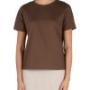 Donna CALVIN KLEIN | T-Shirt In Cotone Con Scritta Logo A Rilievo Marrone