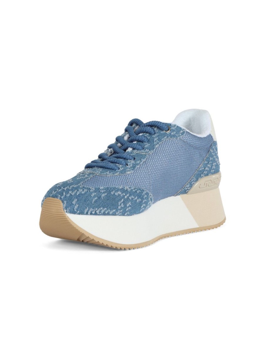 Donna LIU JO | Sneakers Platform Dreamy 03 Con Inserti Effetto Denim Blu Chiaro