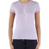 Donna ARMANI EXCHANGE | T-Shirt In Cotone Slim Fit Con Scritta Logo Frontale Viola Chiaro