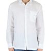 Uomo REPLAY | Camicia In Lino Con Taschino Frontale Bianco