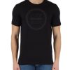 Uomo EA7 | T-Shirt In Cotone Con Stampa Logo A Rilievo Nero