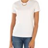 Donna ELISABETTA FRANCHI | T-Shirt In Cotone Con Catena Logo Decorativa Bianco